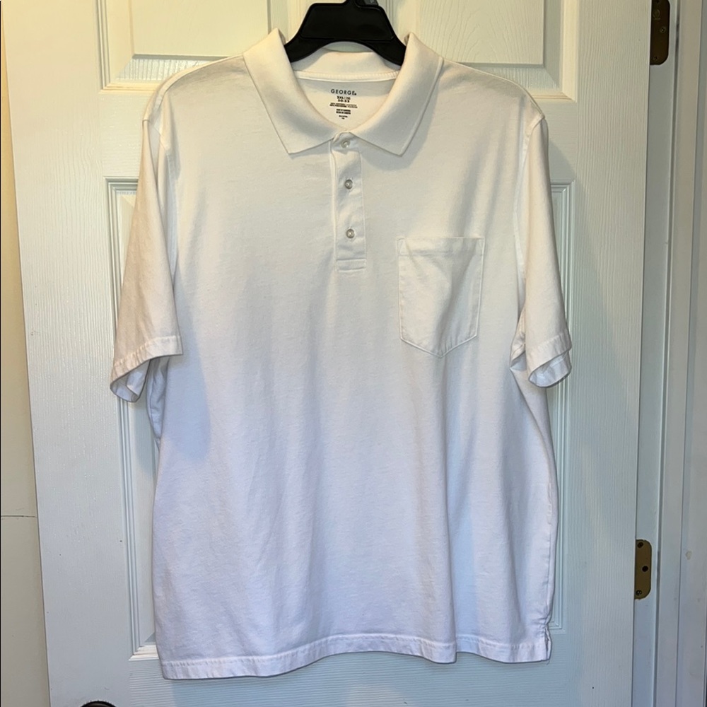 Men's White Polo Shirt Size 2XL